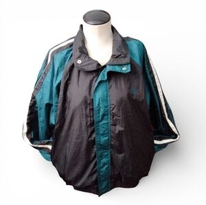 Vintage 90's JC Penny Green Black And White Olympic Windbreaker